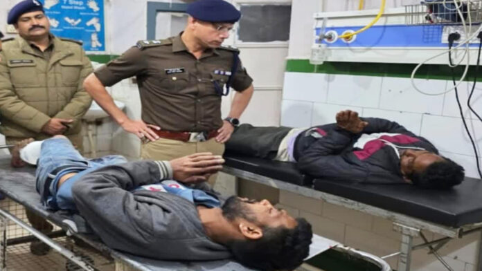 पुलिस मुठभेड़ में गोली लगने से दो गौ तस्कर घायल, गिरफ्तार पुलिस मुठभेड़ में गोली लगने से दो गौ तस्कर घायल, गिरफ्तार